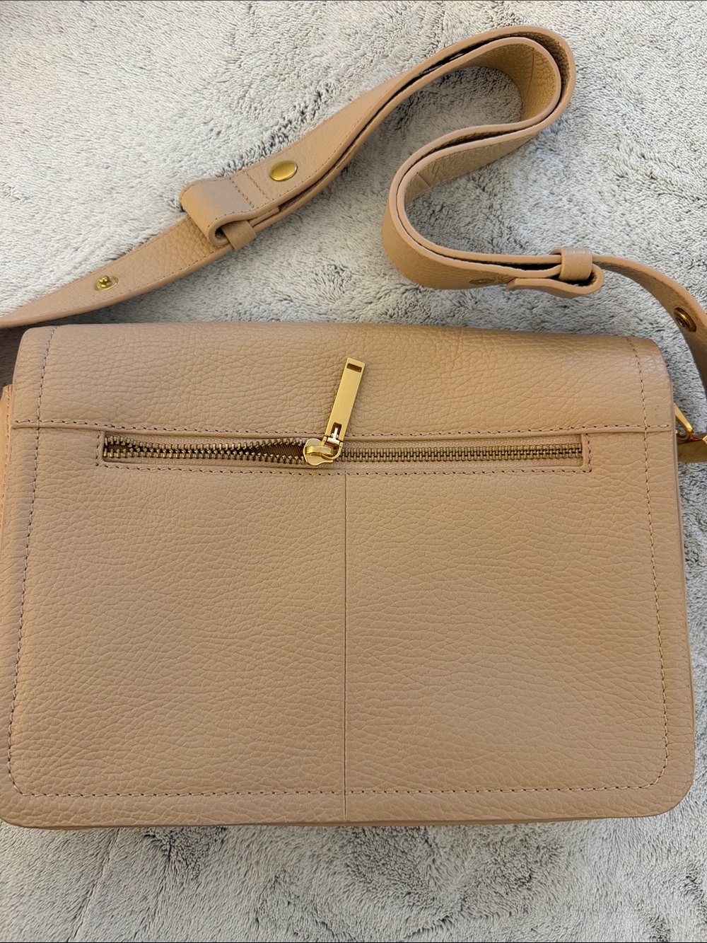 Ted Baker Nude Beige Pebbled Leather Crossbody with Gold-Tone Hardware - Picture 6 of 6